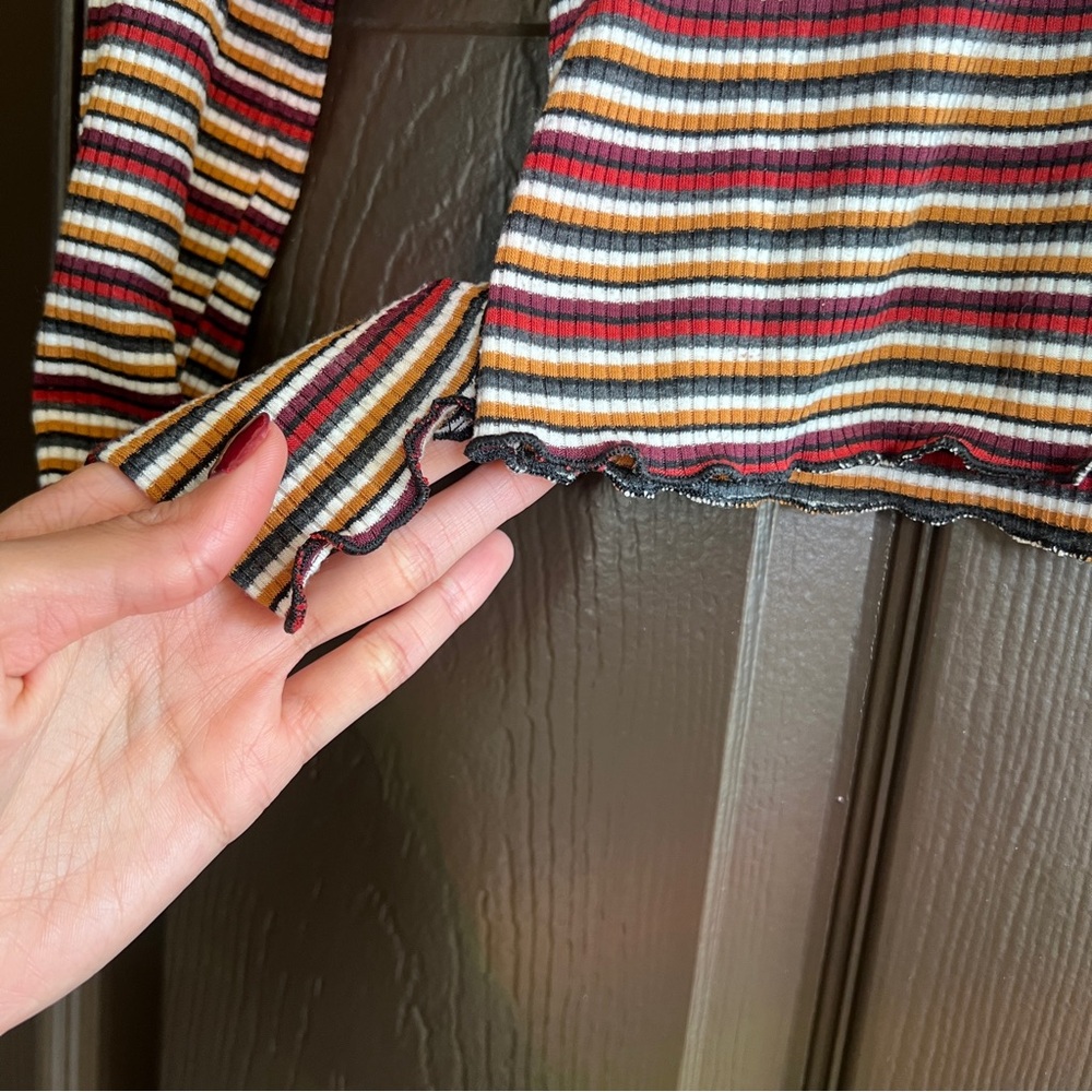 Olivia Rae Multicolor Striped Long Sleeve Top - Picture 3 of 3